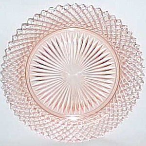 Hocking Depression Glass Pink MISS AMERICA 8 1/2 Inch Salad Plate